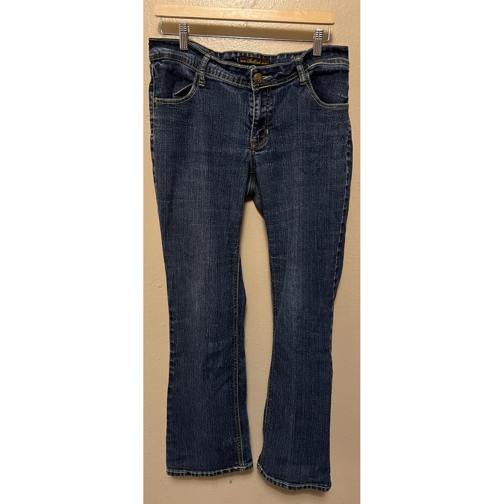 Vintage Southpole Jeans Women's Size 16 36x30 Flared Leg Blue Y2K 90s Distressed